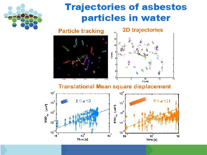 Trajectories of asbestos particles in water 