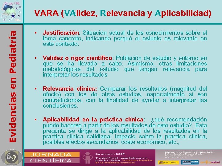 Evidencias en Pediatría VARA (VAlidez, Relevancia y Aplicabilidad) • Justificación: Situación actual de los