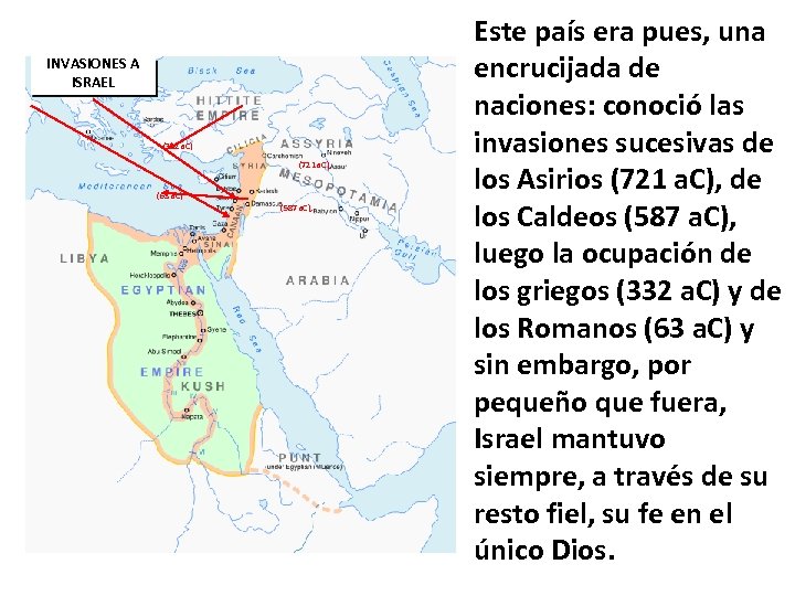 INVASIONES A ISRAEL (332 a. C) (721 a. C), (63 a. C) (587 a.