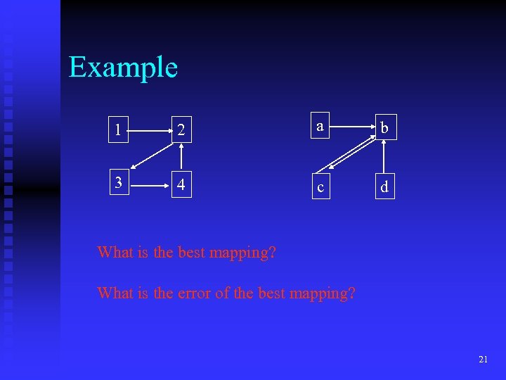 Example 1 2 a b 3 4 c d What is the best mapping?