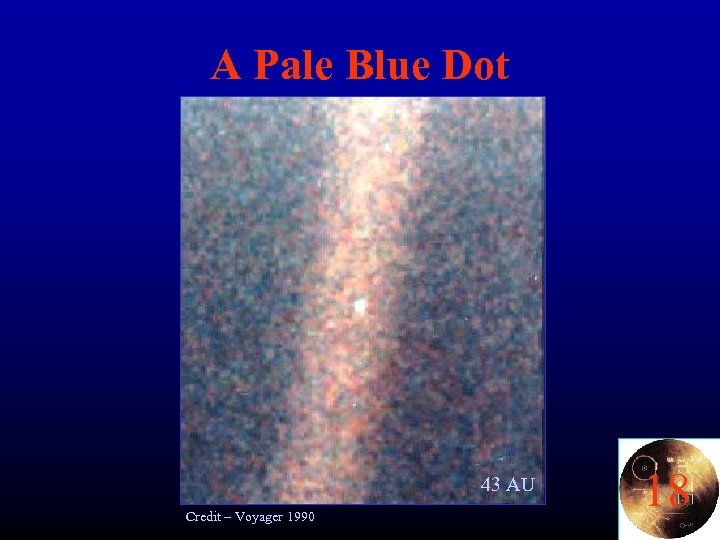 A Pale Blue Dot 43 AU Credit – Voyager 1990 18 