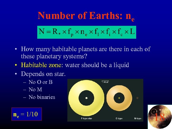 Number of Earths: ne • How many habitable planets are there in each of