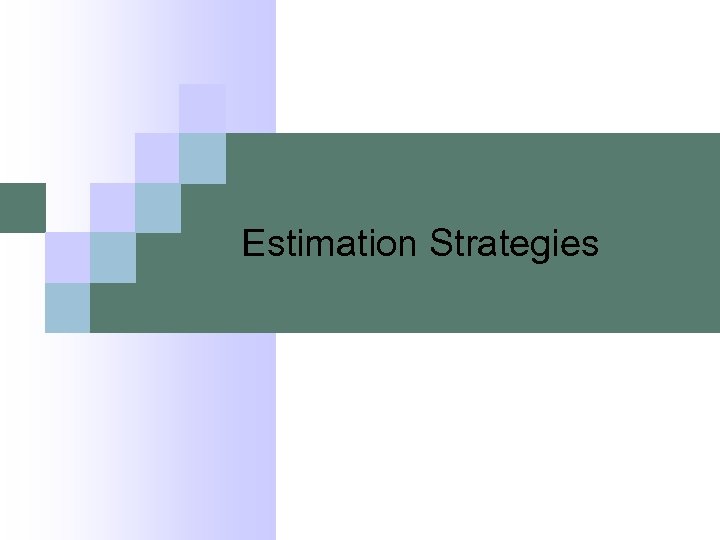 Estimation Strategies 