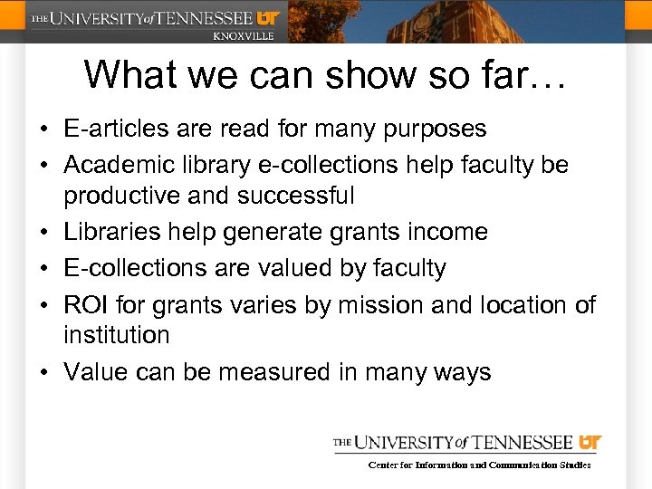 What we can show so far… • E-articles are read for many purposes •