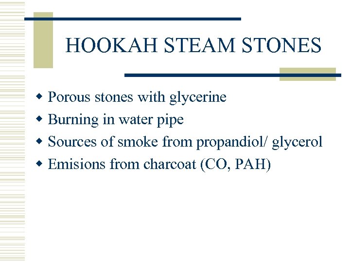 HOOKAH STEAM STONES w Porous stones with glycerine w Burning in water pipe w