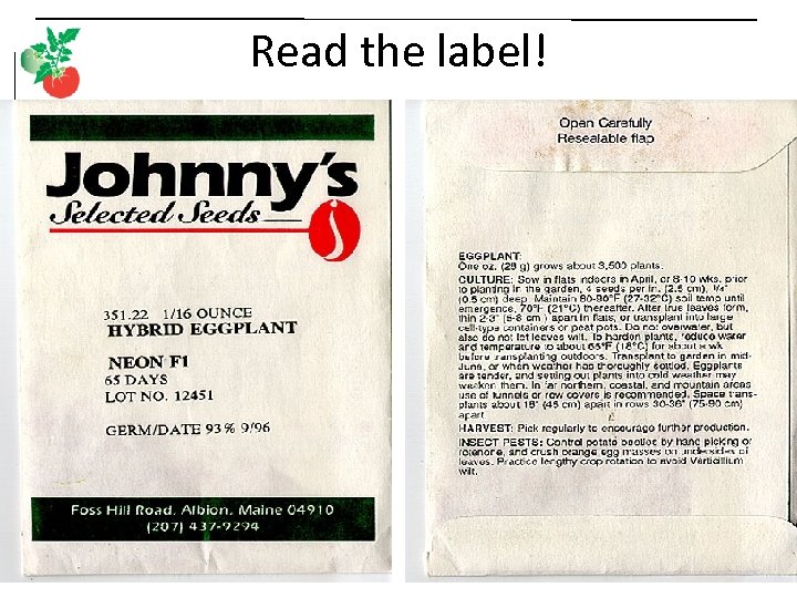 Read the label! 