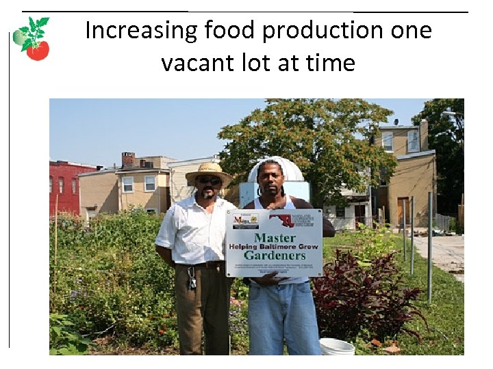 Increasing food production one vacant lot at time 