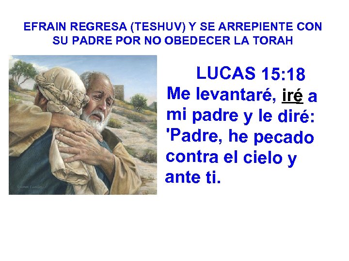 EFRAIN REGRESA (TESHUV) Y SE ARREPIENTE CON SU PADRE POR NO OBEDECER LA TORAH