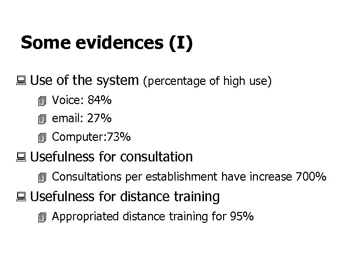 Some evidences (I) : Use of the system (percentage of high use) 4 Voice: