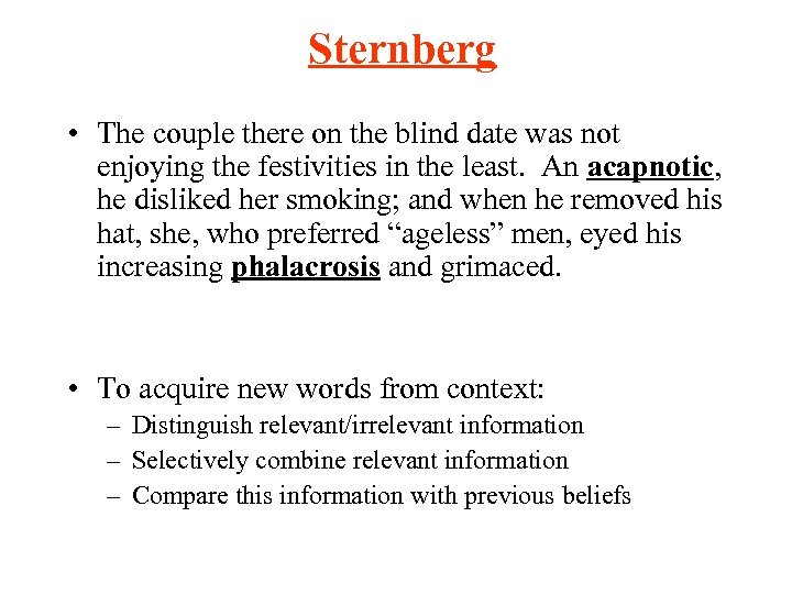Sternberg • The couple there on the blind date was not enjoying the festivities