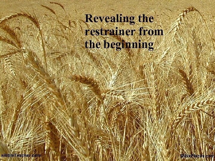 Revealing the restrainer from the beginning 