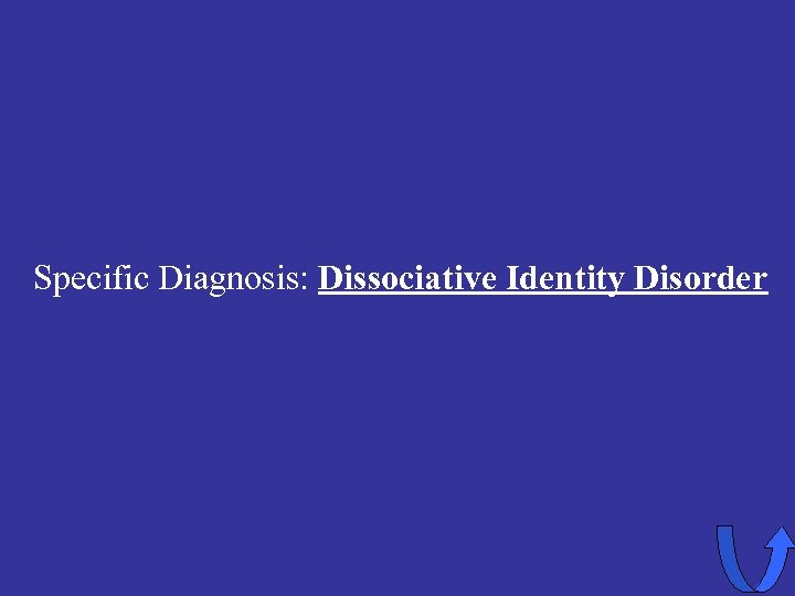 Specific Diagnosis: Dissociative Identity Disorder 