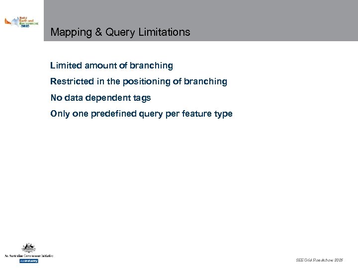 Mapping & Query Limitations Limited amount of branching Restricted in the positioning of branching