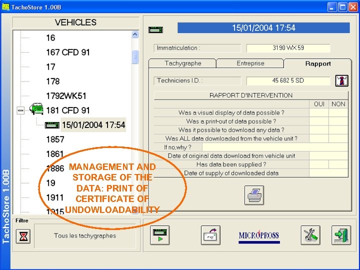 MANAGEMENT AND STORAGE OF THE DATA: PRINT OF CERTIFICATE OF UNDOWLOADABILITY Network meeting -