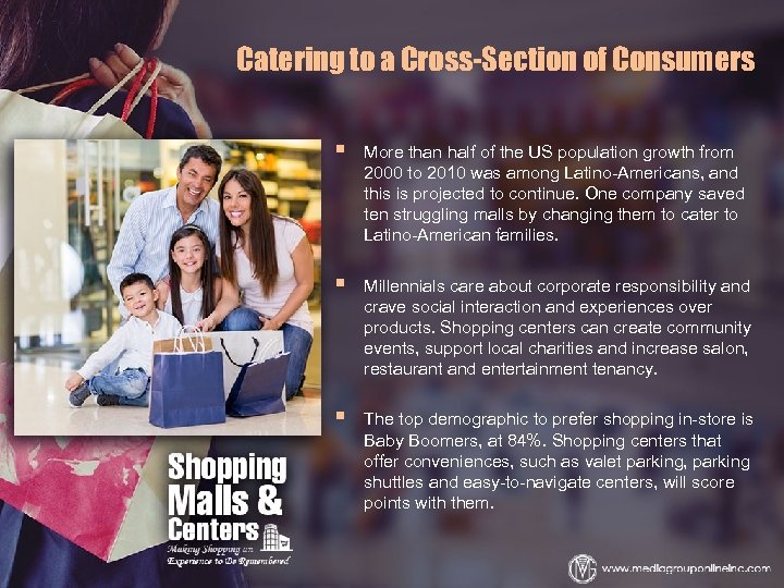 Catering to a Cross-Section of Consumers § More than half of the US population