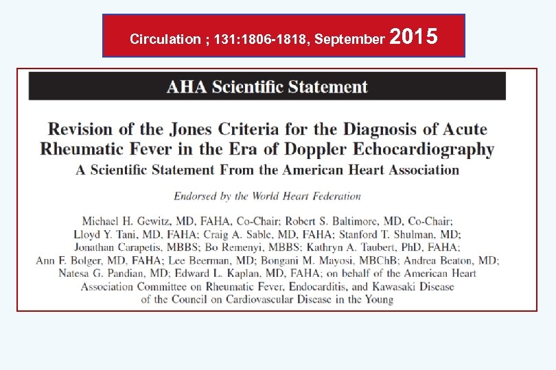 Circulation ; 131: 1806 -1818, September 2015 