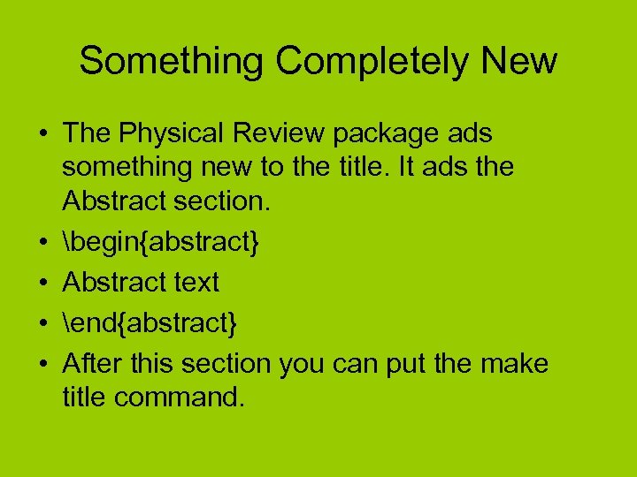 Something Completely New • The Physical Review package ads something new to the title.