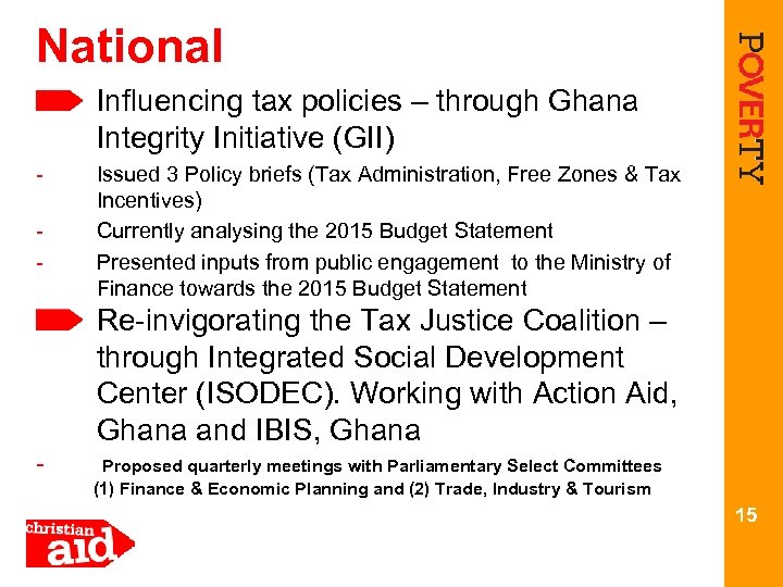 National Influencing tax policies – through Ghana Integrity Initiative (GII) - Issued 3 Policy