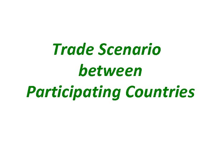 Trade Scenario between Participating Countries 