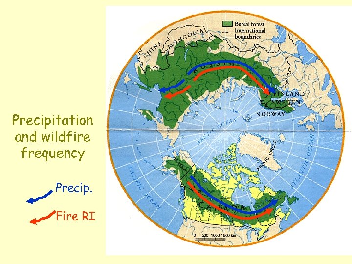 Precipitation and wildfire frequency Precip. Fire RI 