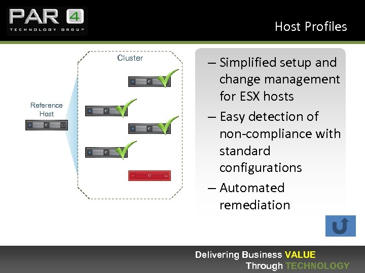 Host Profiles Cluster Reference Host – Simplified setup and change management for ESX hosts