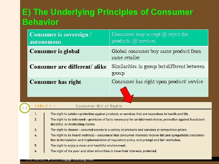 E) The Underlying Principles of Consumer Behavior Consumer is sovereign / autonomous Consumer may