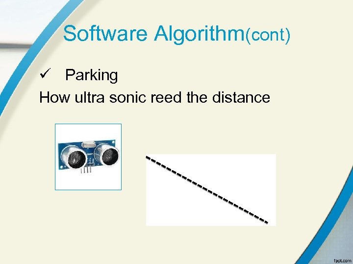 Software Algorithm(cont) ü Parking How ultra sonic reed the distance 