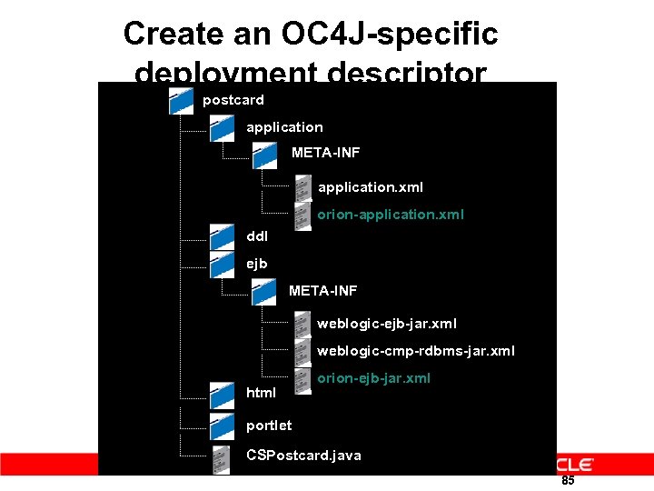 Create an OC 4 J-specific deployment descriptor postcard application META-INF application. xml orion-application. xml