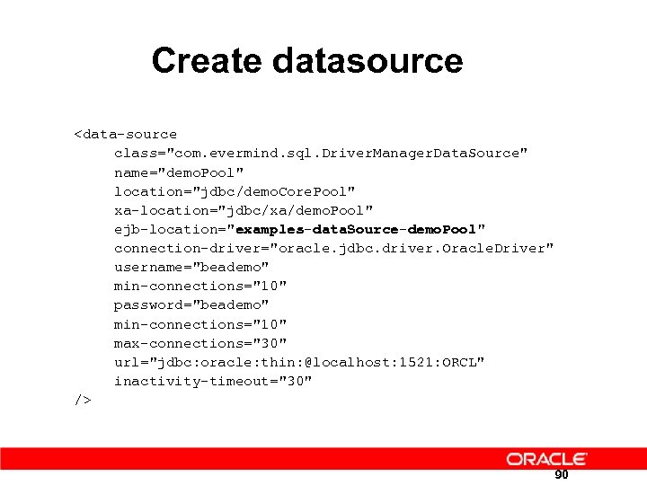 Create datasource <data-source class=
