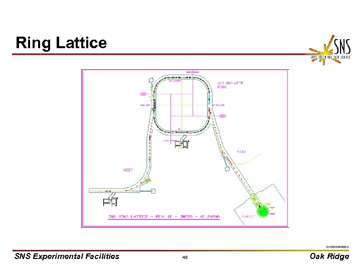 Ring Lattice X 0000910/arb 2000 P-03550/jhb SNS Experimental Facilities 45 Oak Ridge 