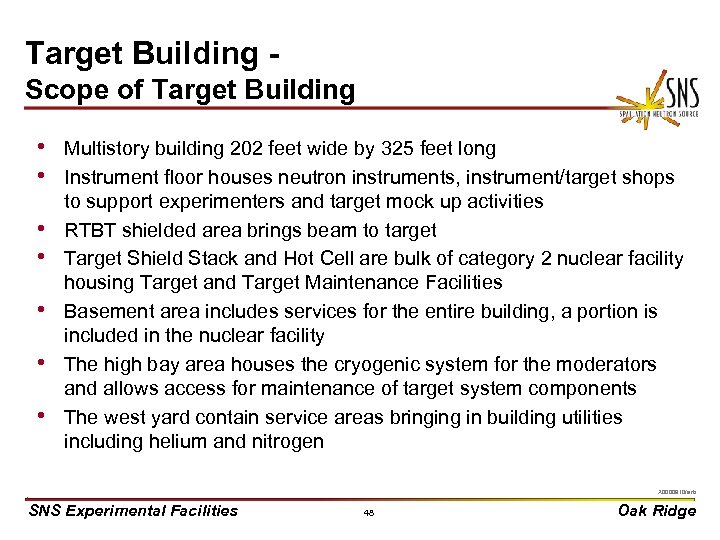 Target Building Scope of Target Building • Multistory building 202 feet wide by 325