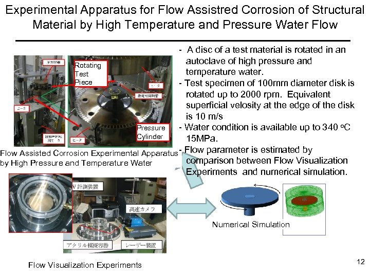 Experimental Apparatus for Flow Assistred Corrosion of Structural Material by High Temperature and Pressure