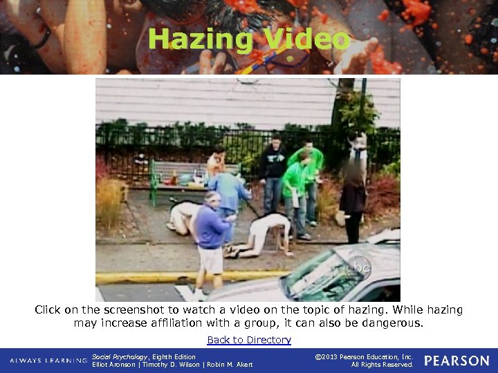 Hazing Video Click on the screenshot to watch a video on the topic of