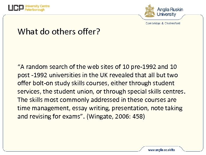 What do others offer? “A random search of the web sites of 10 pre-1992