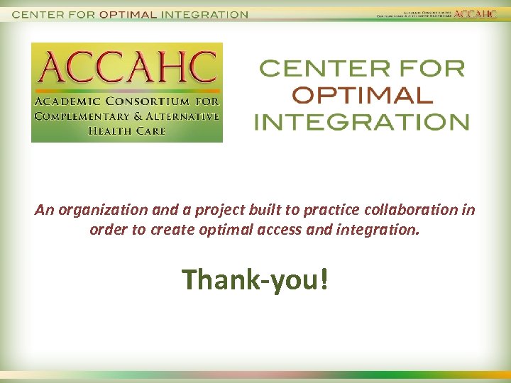An organization and a project built to practice collaboration in order to create optimal