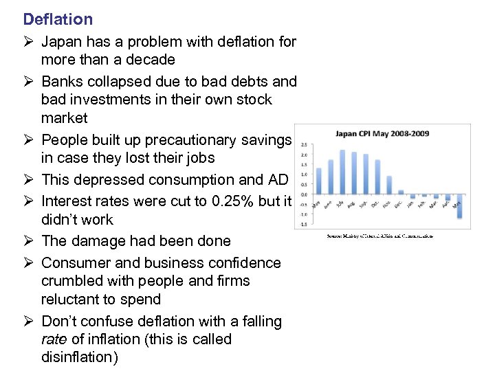 Deflation Ø Japan has a problem with deflation for more than a decade Ø
