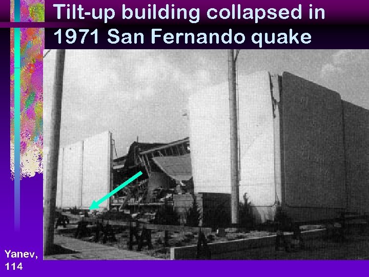 Tilt-up building collapsed in 1971 San Fernando quake Yanev, 114 