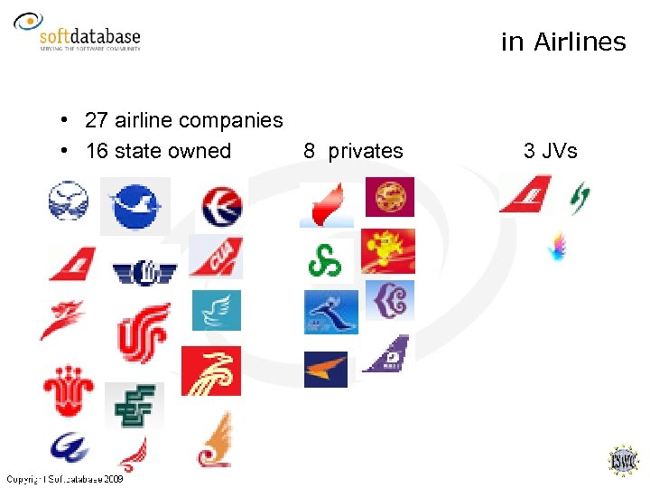 in Airlines • 27 airline companies • 16 state owned 8 privates 3 JVs