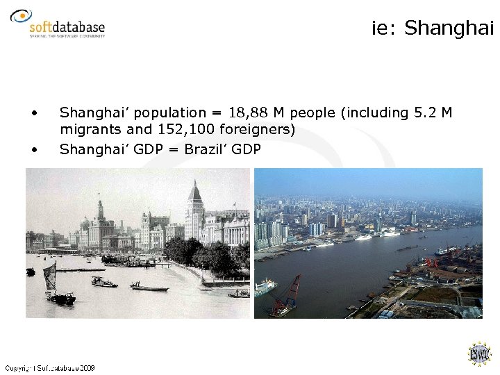 ie: Shanghai • • Shanghai’ population = 18, 88 M people (including 5. 2