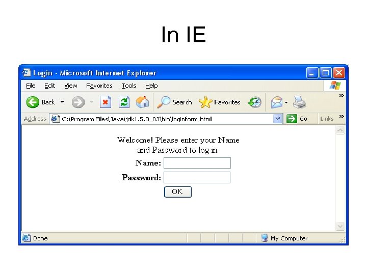 In IE 