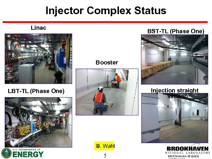 Injector Complex Status Linac BST-TL (Phase One) Booster Injection straight section LBT-TL (Phase One)