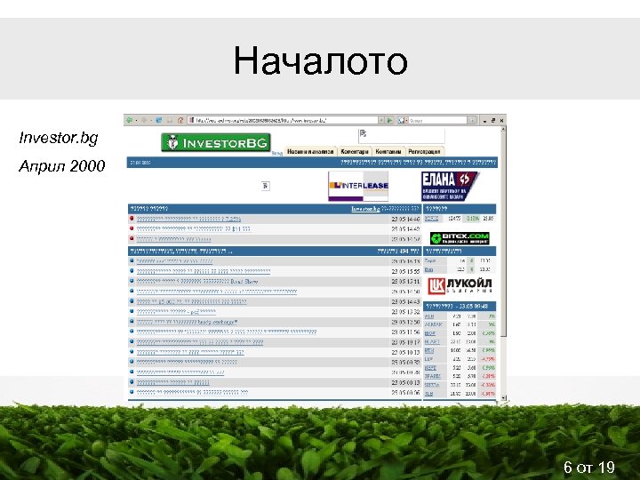 Началото Investor. bg Април 2000 6 от 19 