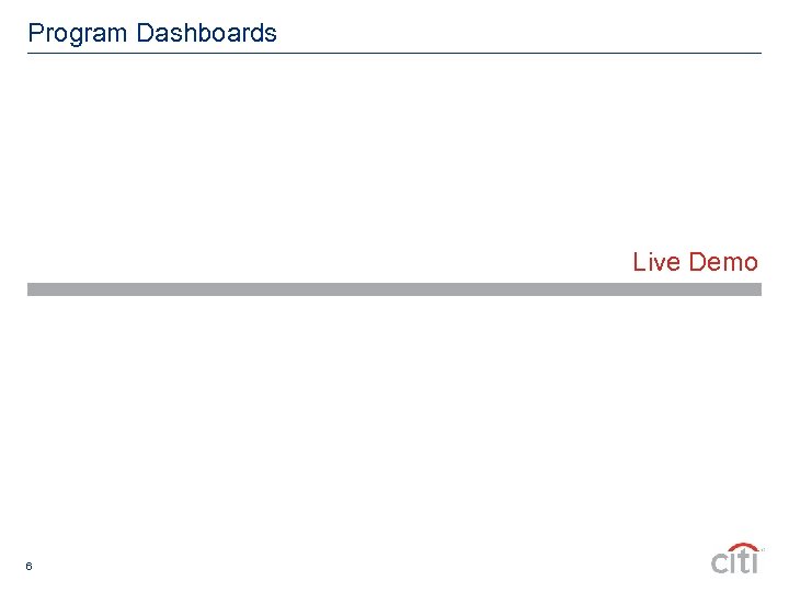 Program Dashboards Live Demo 6 