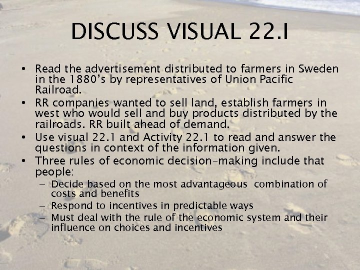 DISCUSS VISUAL 22. I • Read the advertisement distributed to farmers in Sweden in