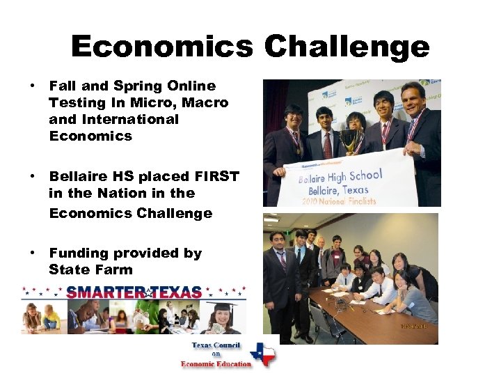 Economics Challenge • Fall and Spring Online Testing In Micro, Macro and International Economics