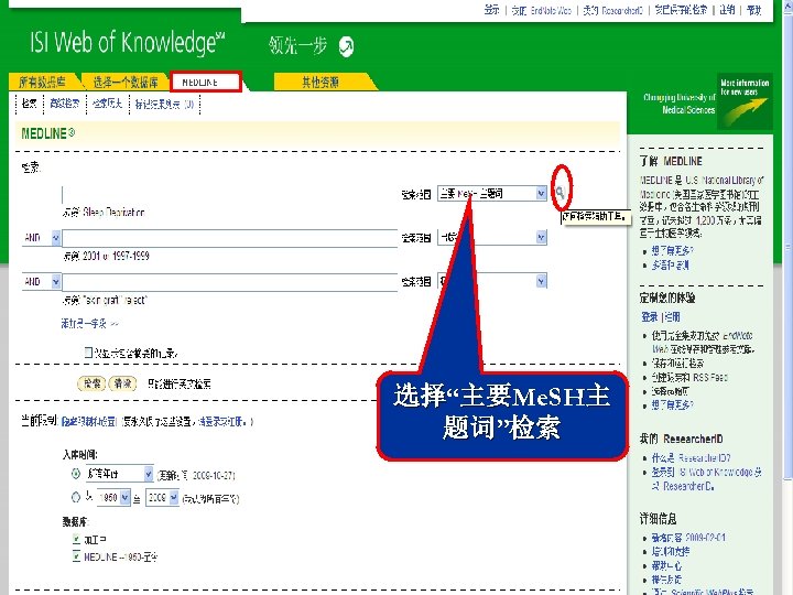 选择“主要Me. SH主 题词”检索 