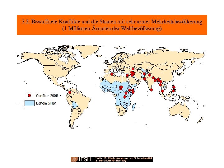 3. 2. Bewaffnete Konflikte und die Staaten mit sehr armer Mehrheitsbevölkerung (1 Millionen Ärmsten