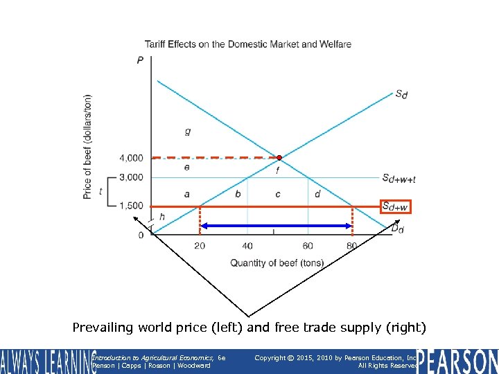 Prevailing world price (left) and free trade supply (right) Introduction to Agricultural Economics, 6