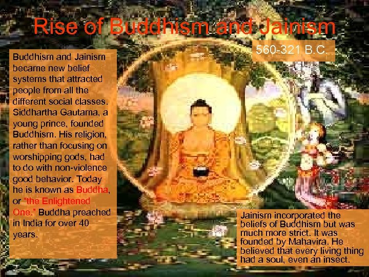 Rise of Buddhism and Jainism became new belief systems that attracted people from all