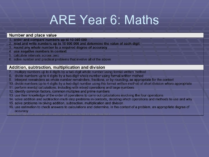 ARE Year 6: Maths 